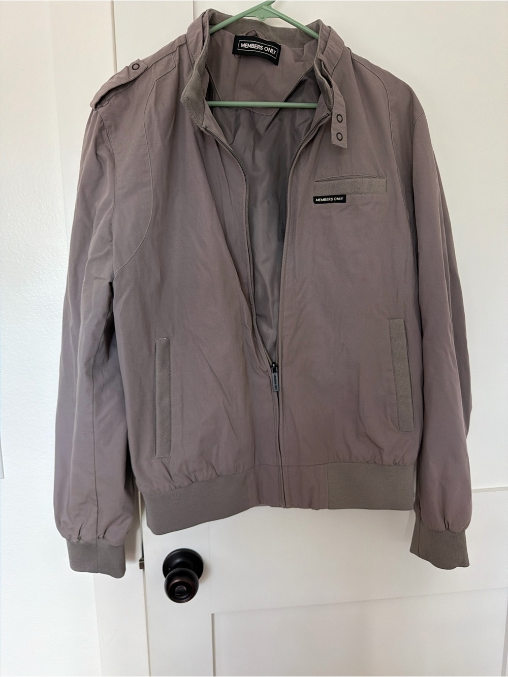 Members Only Taupe-Gray Bomber Jacket